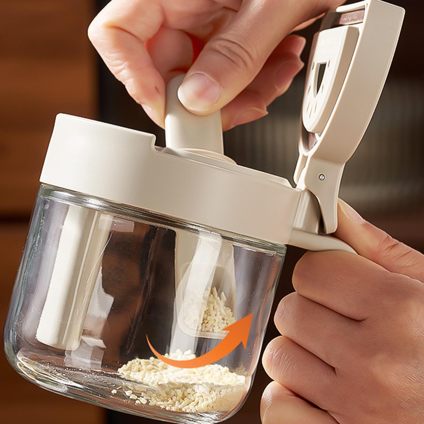 Kitchen Appliances Organizer - Seasoning Bottles with Spoon Condiment Glass