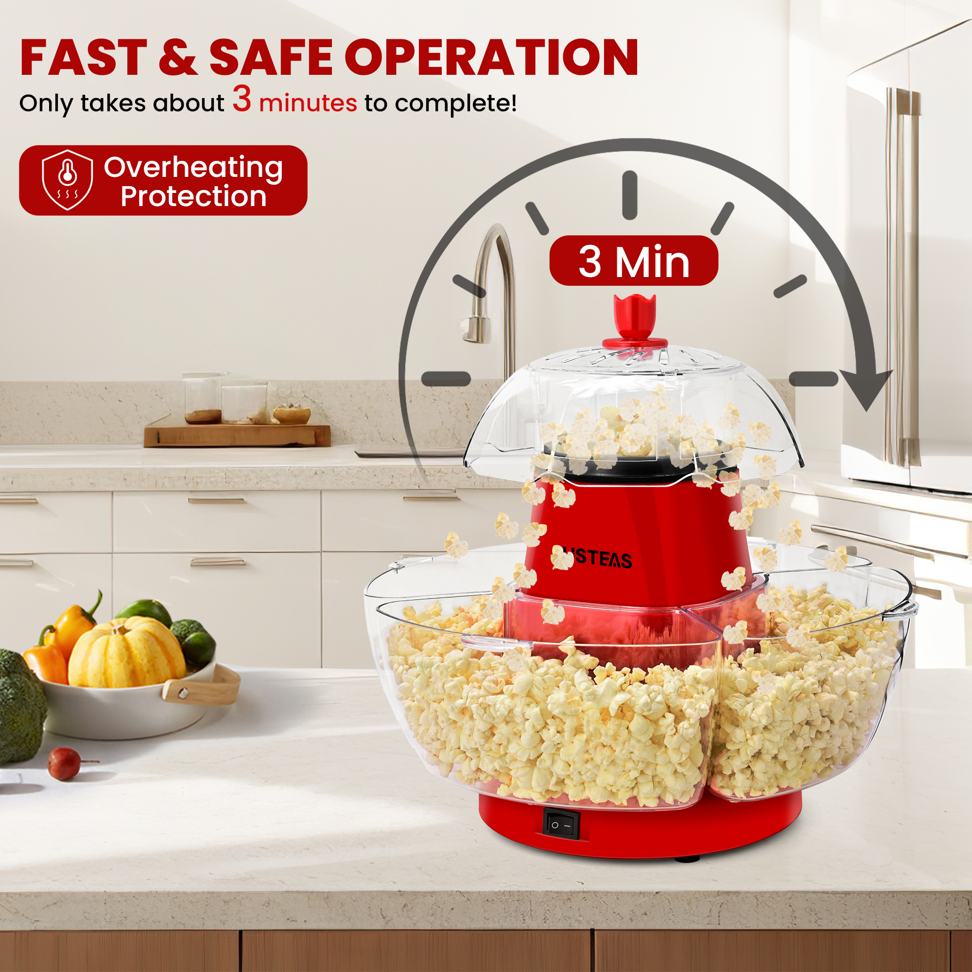 1200W Electric Hot Air Popcorn - Air Popcorn Maker recension och pris