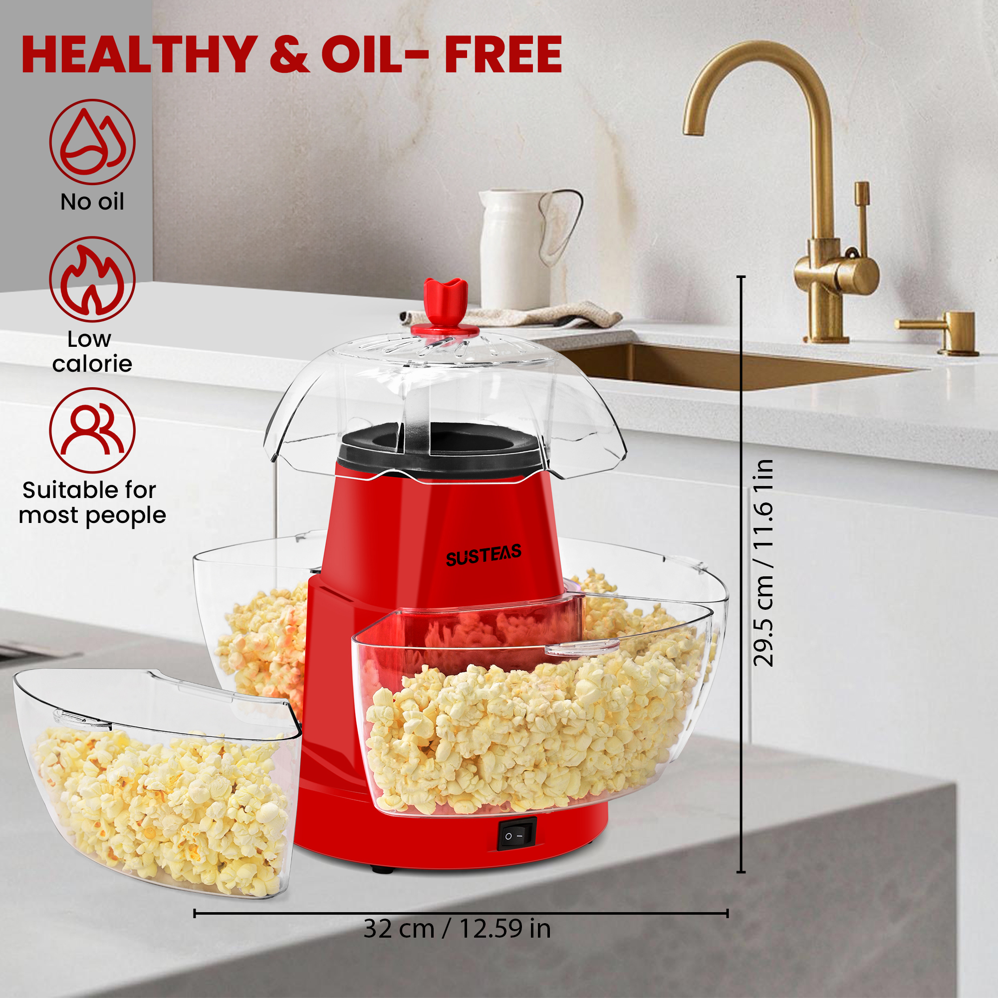 1200W Electric Hot Air Popcorn - Air Popcorn Maker recension och pris