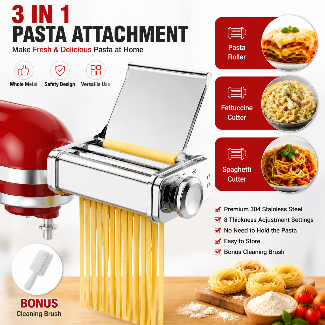Gvode 3 in 1 Pasta Attachment  - Pasta Machine Electric recension och pris