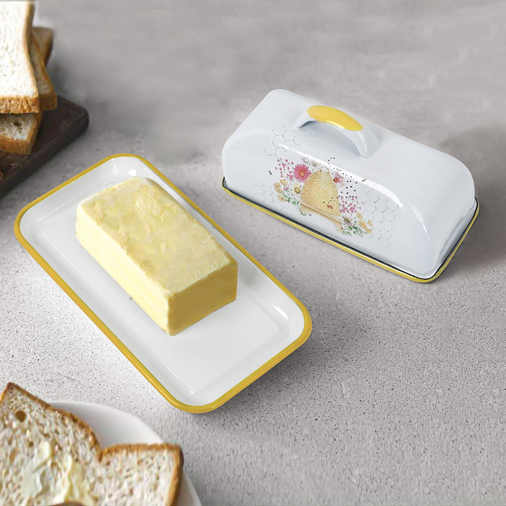 Menschy Enamel Butter Dish Che - Kitchen Appliances Organizer recension och pris
